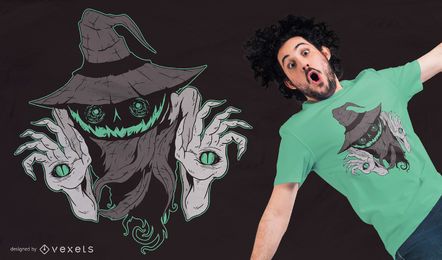 Diseño de camiseta espeluznante de calabaza Diseño de camiseta espeluznante de calabaza