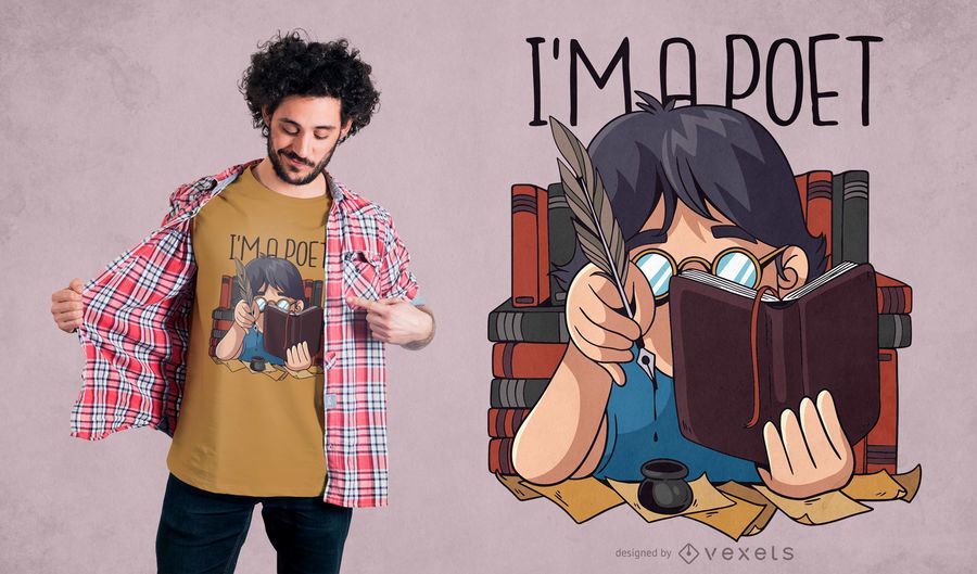 Design de t-shirt de citação de poeta Design de t-shirt de citação de poeta
