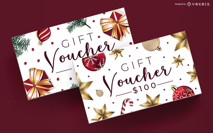 Christmas Gift Voucher Editable Template Vector Download