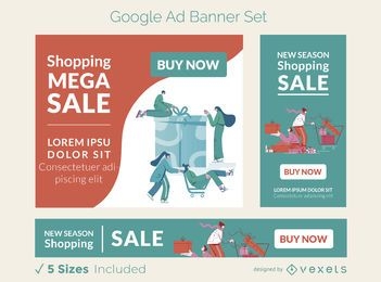 Shopping sale ad banner set