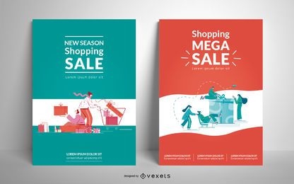 Shopping sale poster template
