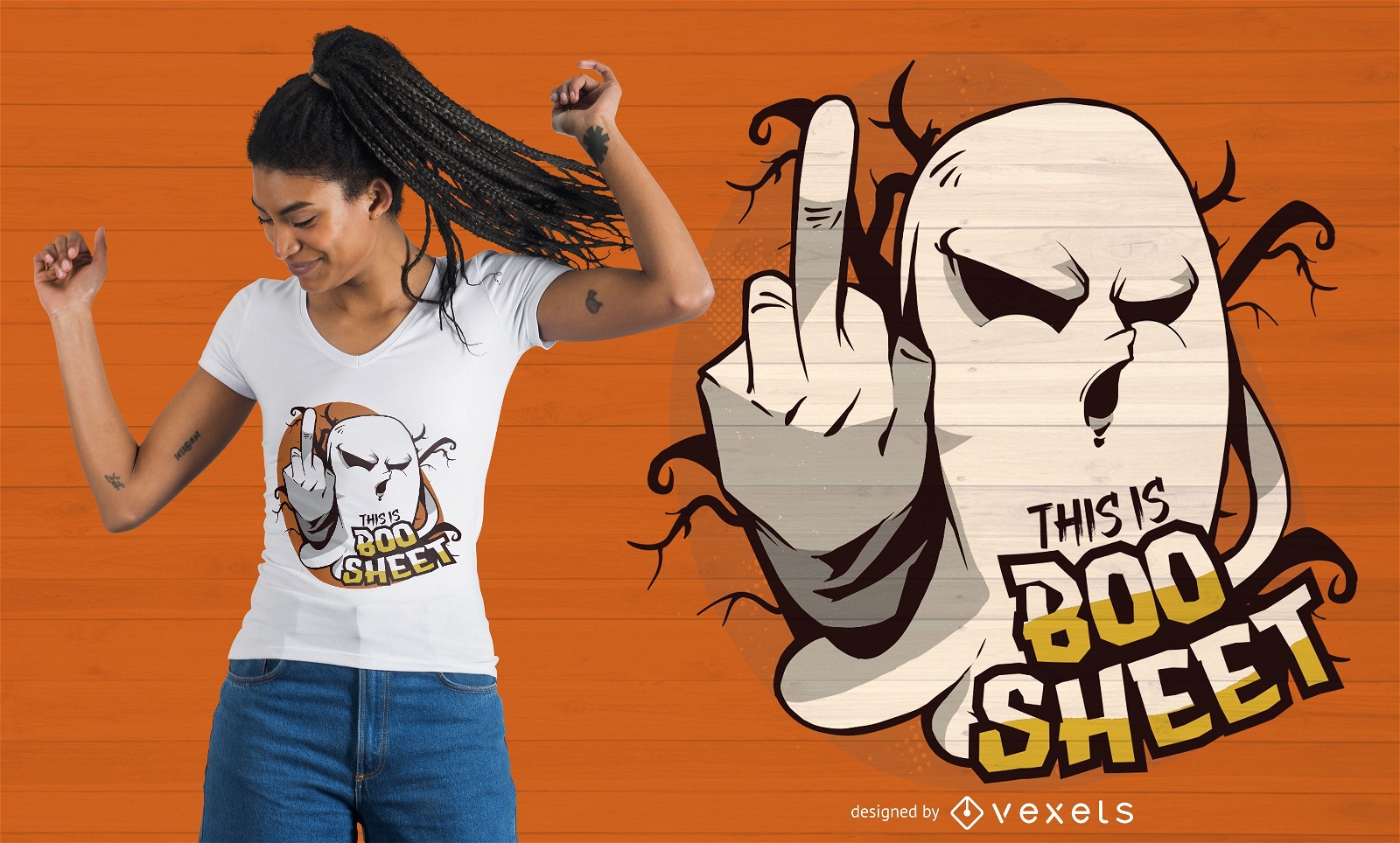 Dise?o de camiseta Ghost Flipping Off Quote