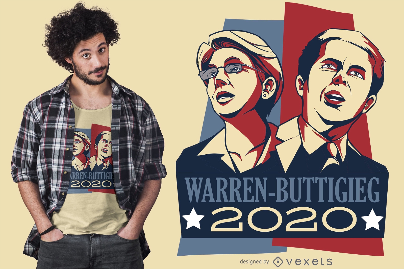 Warren Buttigieg Debate 2020 Design de camisetas