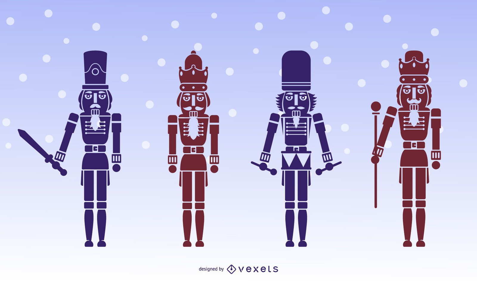 Download Nutcracker Character Silhouette Set Vector Download