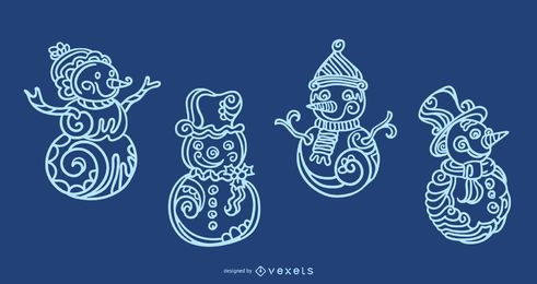 Ornamental Snowman Design Set Ornamental Snowman Design Set