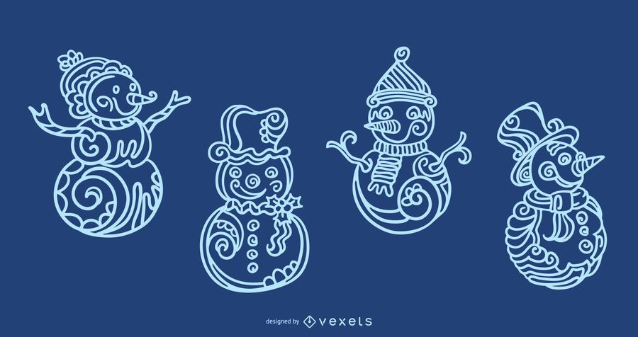 Ornamental Snowman Design Set Ornamental Snowman Design Set