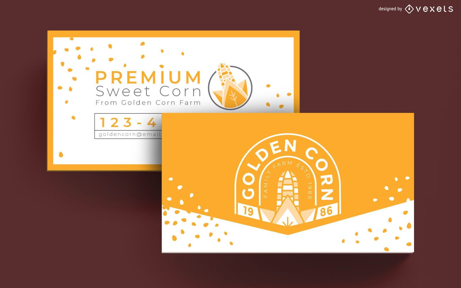 Golden corn farm business card