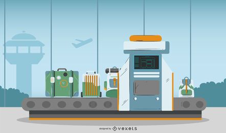 Ilustración de la máquina de rayos X del aeropuerto Ilustración de la máquina de rayos X del aeropuerto