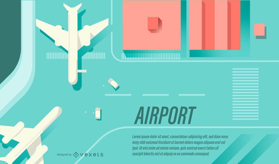 Banner de Design plano de aeroporto Banner de Design plano de aeroporto