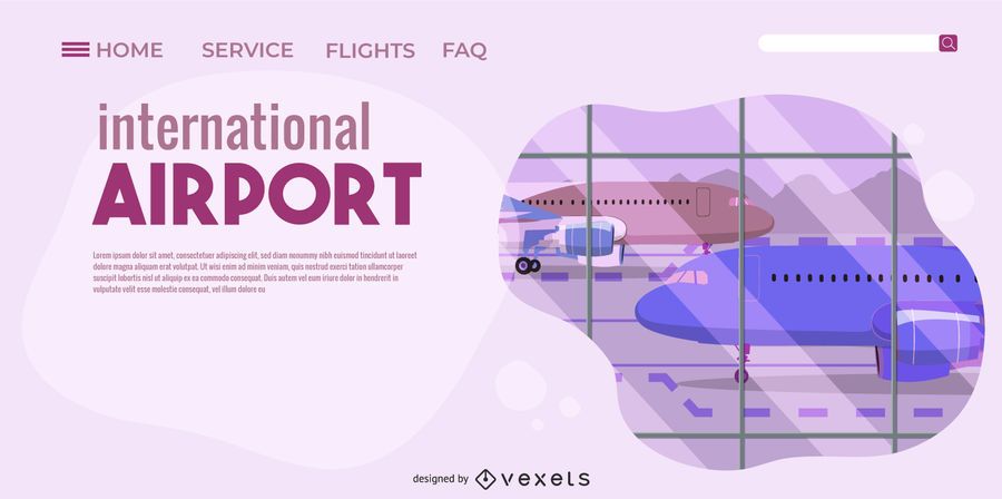 International Airport Landing Page Design International Airport Landing Page Design