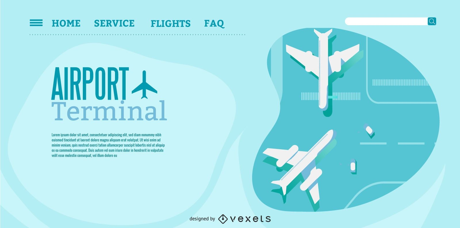 Diseño de página de aterrizaje de la terminal del aeropuerto