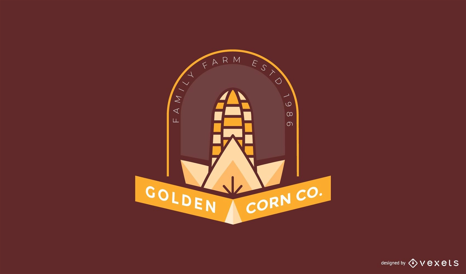 Golden corn farm logo template