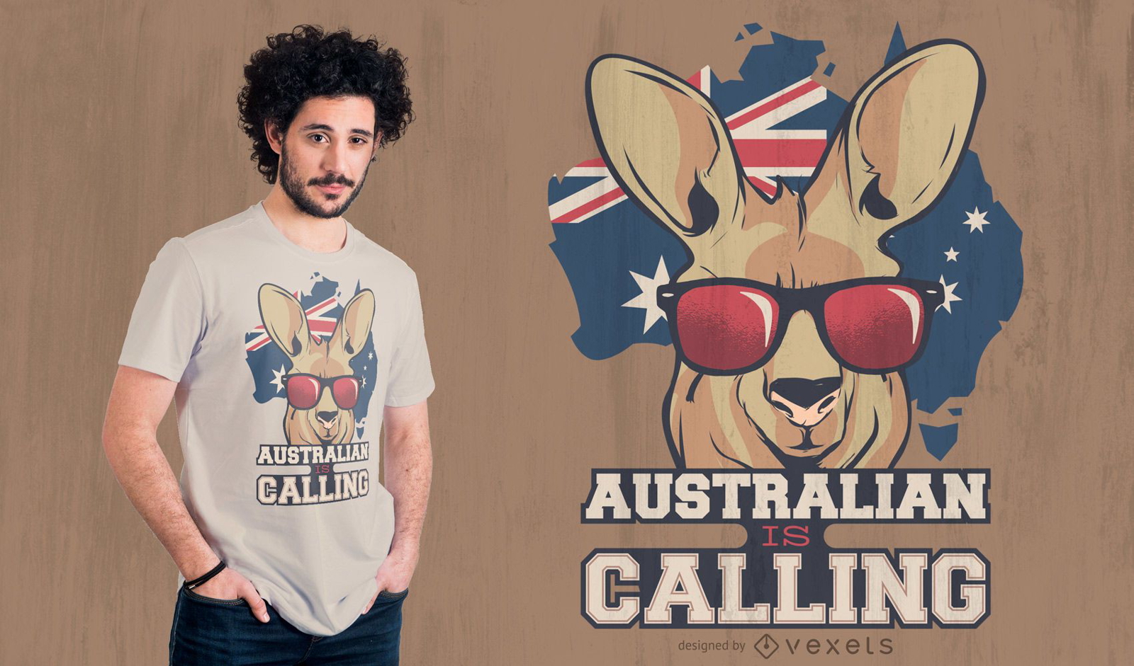 Design de camiseta com citações de canguru australiano