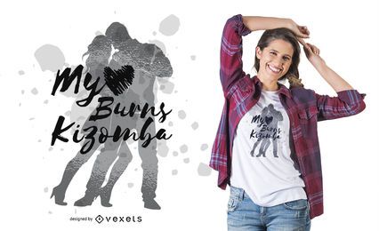 Design de t-shirt de casal dançando Kizomba Design de t-shirt de casal dançando Kizomba