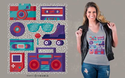 Retro Elements 90s T-shirt Design Retro Elements 90s T-shirt Design