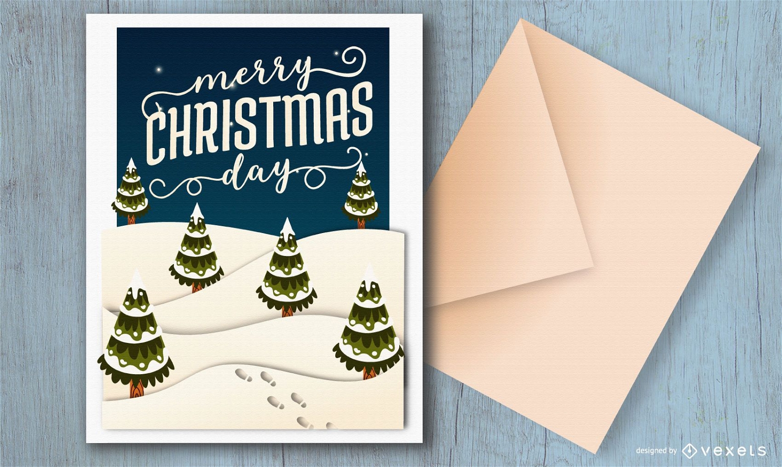 Merry christmas day card design