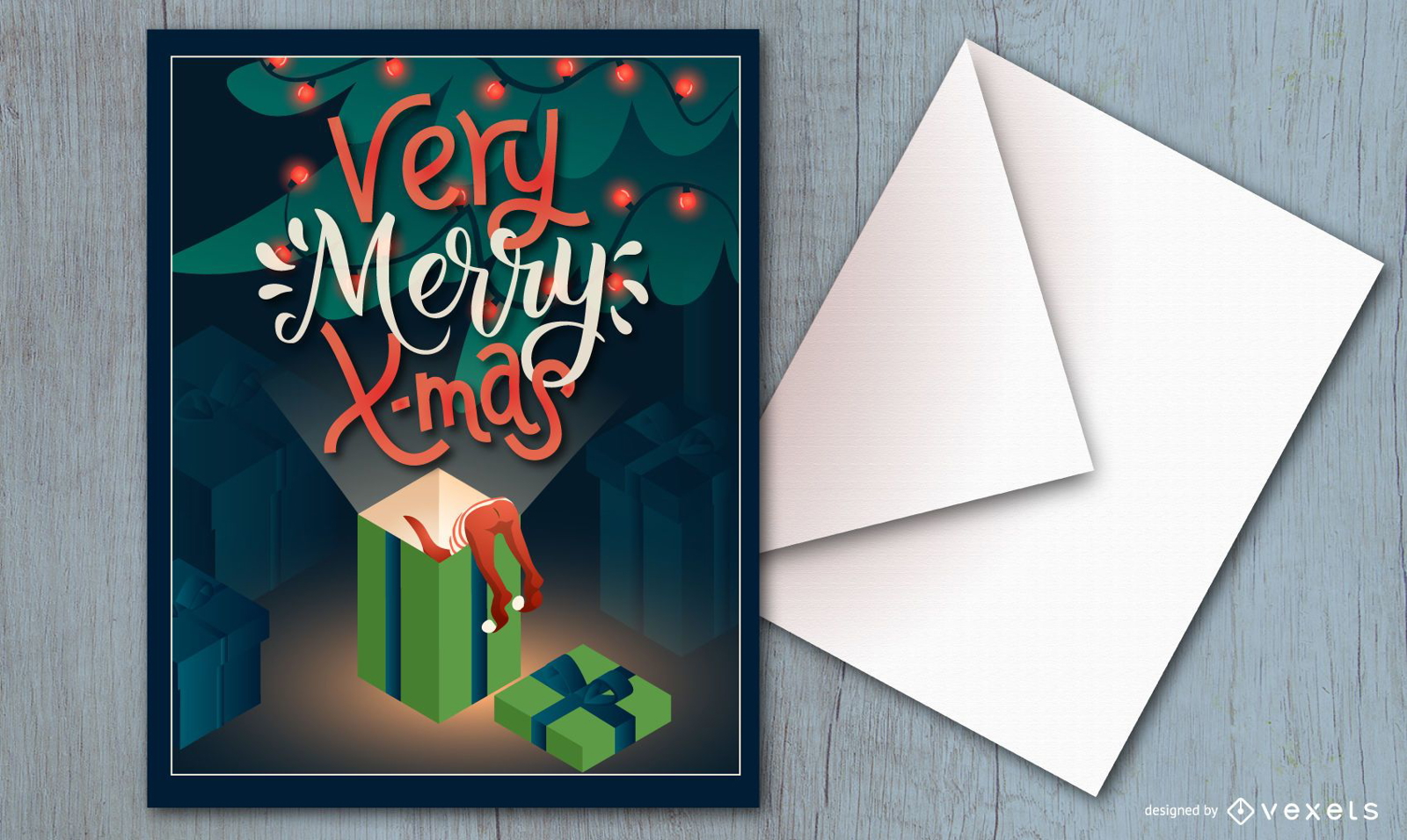 Very merry christmas card design