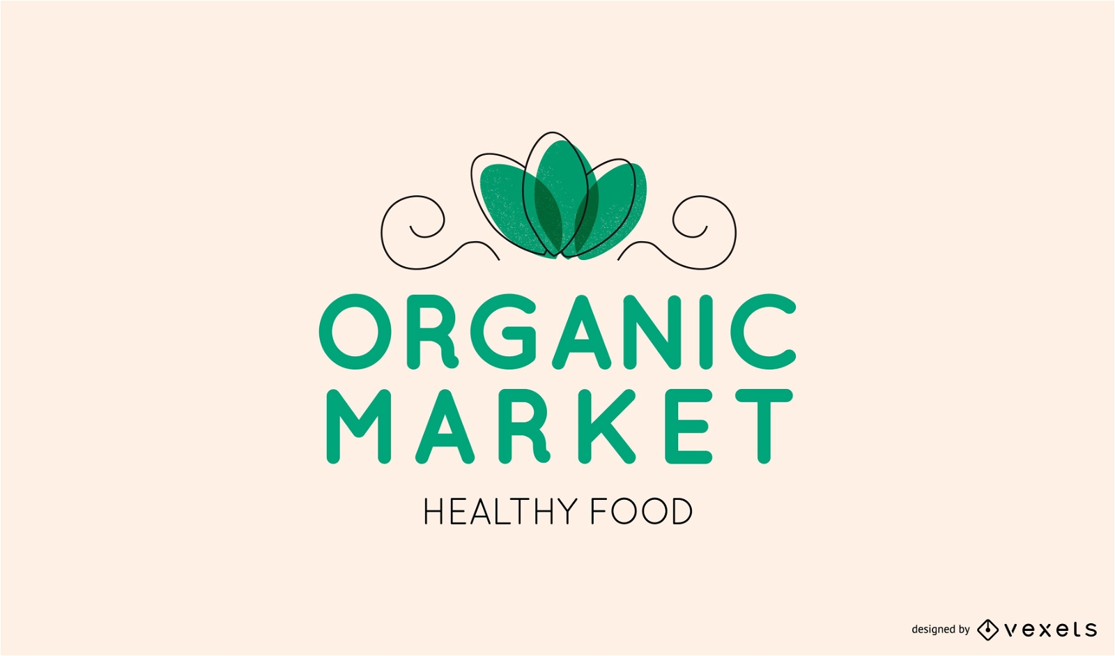 Organic market editable logo