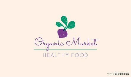 Organic market beetroot logo template