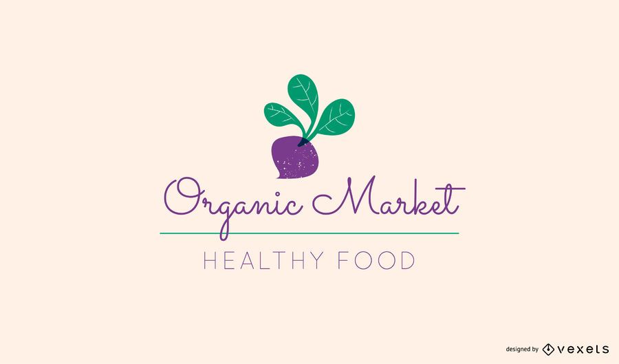 Organic market beetroot logo template Organic market beetroot logo template