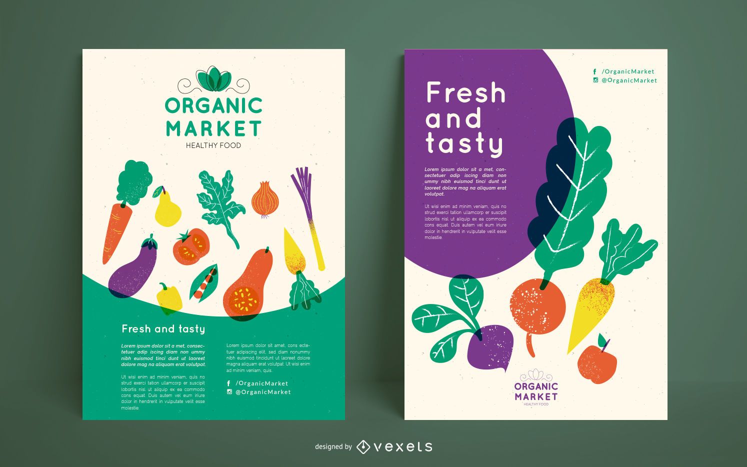 Organic market poster template