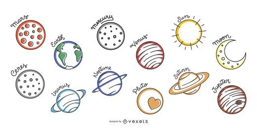 Solar System SVG - Planets Cut File