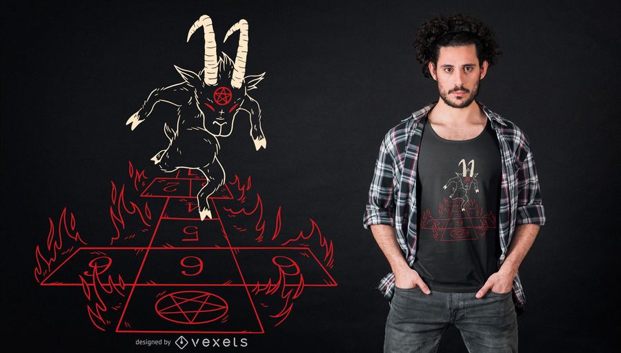 Design de t-shirt de amarelinha do diabo Design de t-shirt de amarelinha do diabo