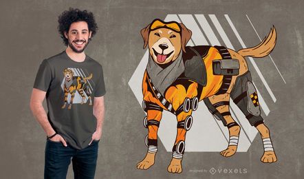 Design de camiseta para cachorro ciborgue