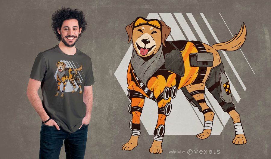 Cyborg Dog T-shirt Design Cyborg Dog T-shirt Design