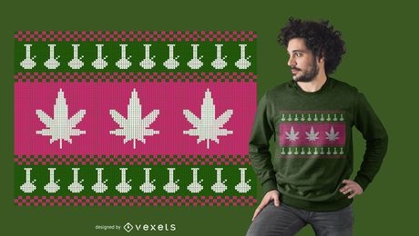 Weed Bong Ugly Sweater T-shirt Design