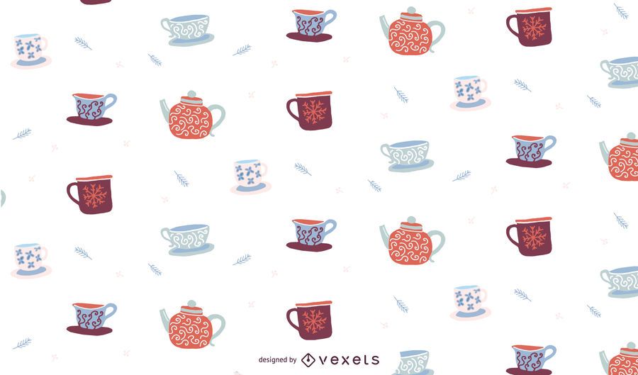 Winter cups pattern design Winter cups pattern design