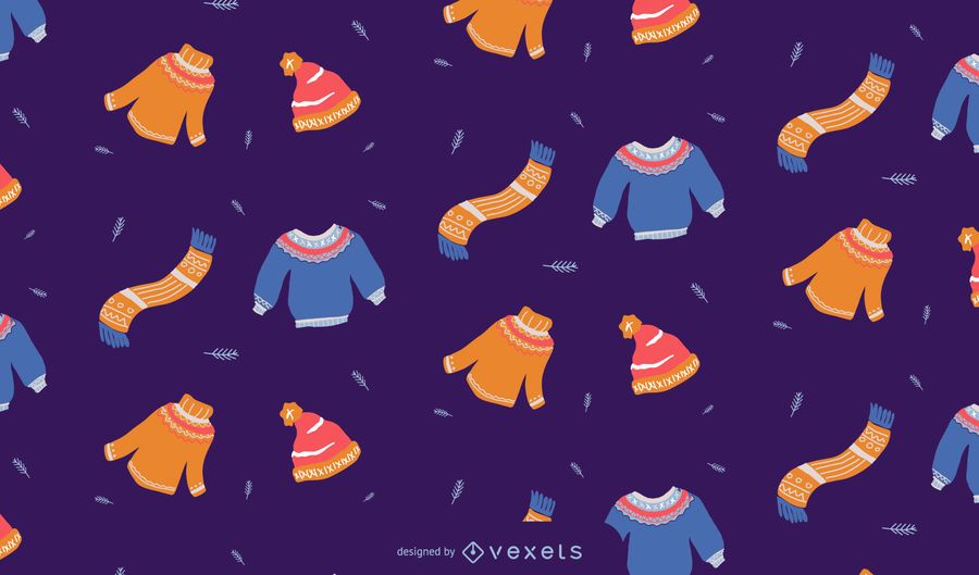 Design de padrão de roupas de inverno Design de padrão de roupas de inverno