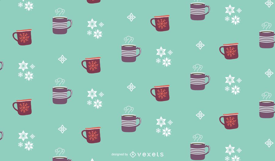 Design de padrão de bebidas de inverno Design de padrão de bebidas de inverno