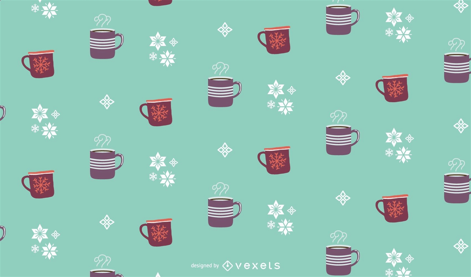 Winter drinks pattern design