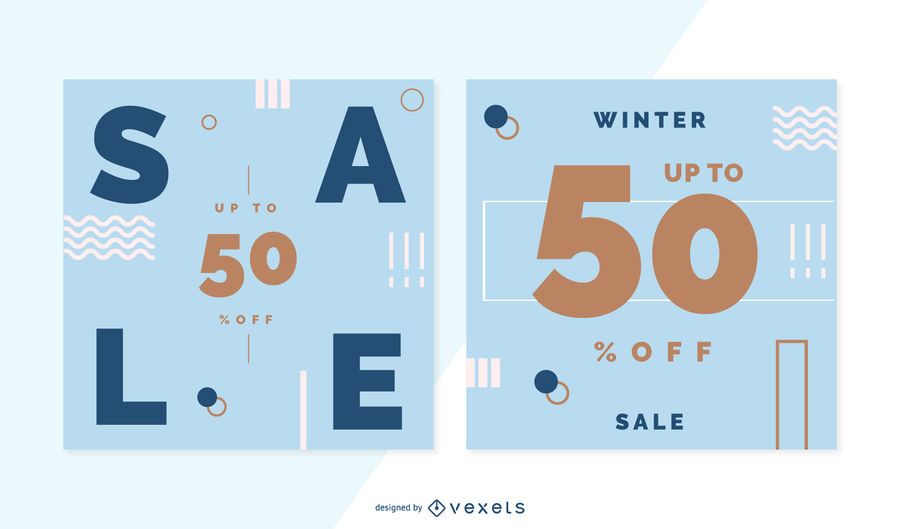 Winter sale banner set Winter sale banner set