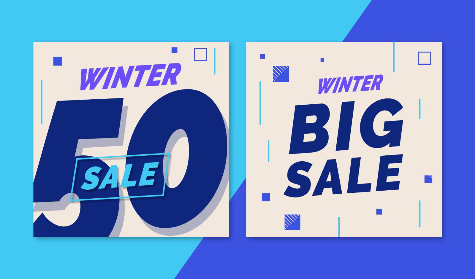 Winter big sale banner set