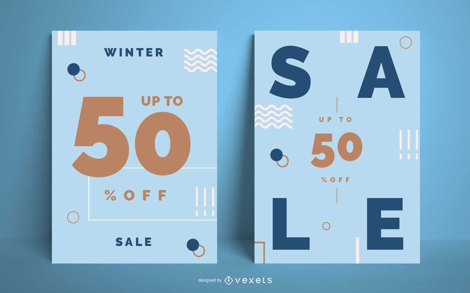 Winter sale poster set