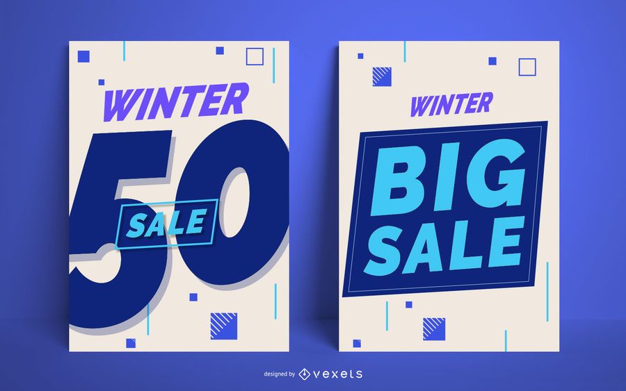 Winter big sale poster set Winter big sale poster set