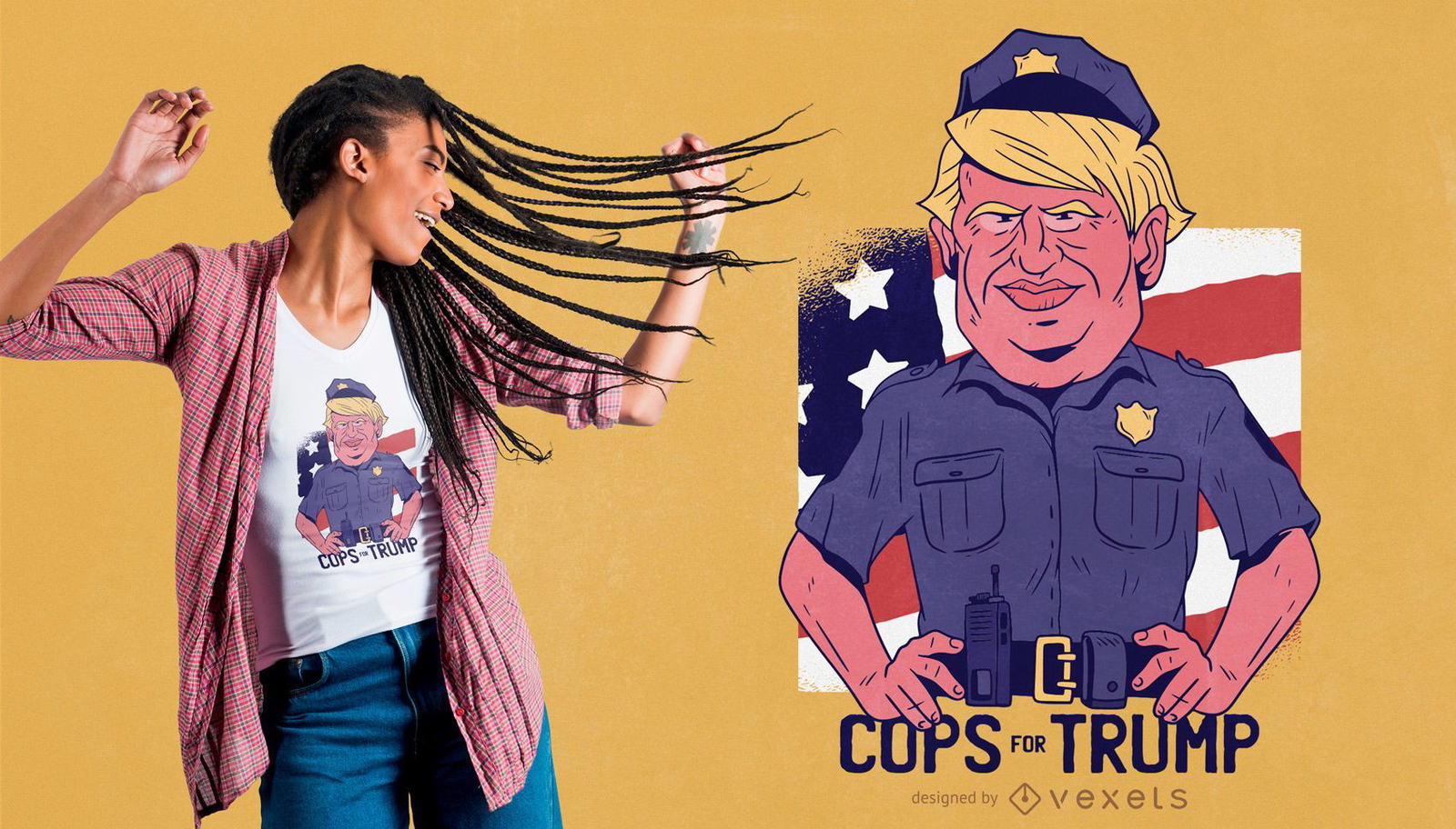 Polis para el dise?o de la camiseta de trump