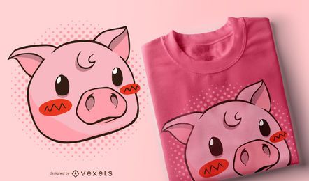 Design de t-shirt bonito porco Design de t-shirt bonito porco