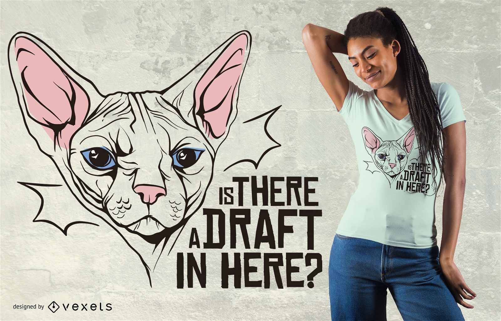 Design de camiseta com citações engraçadas do gato Sphynx