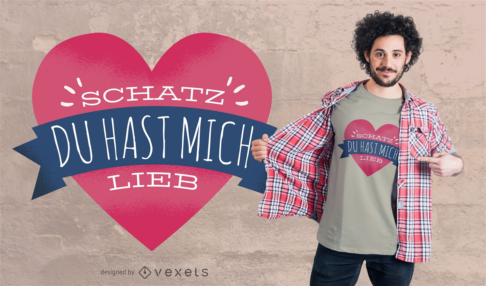 Deutsches Herz Liebe T-Shirt Design