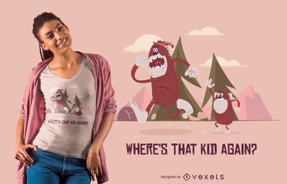 Diseño divertido de camiseta Bigfoot Mom