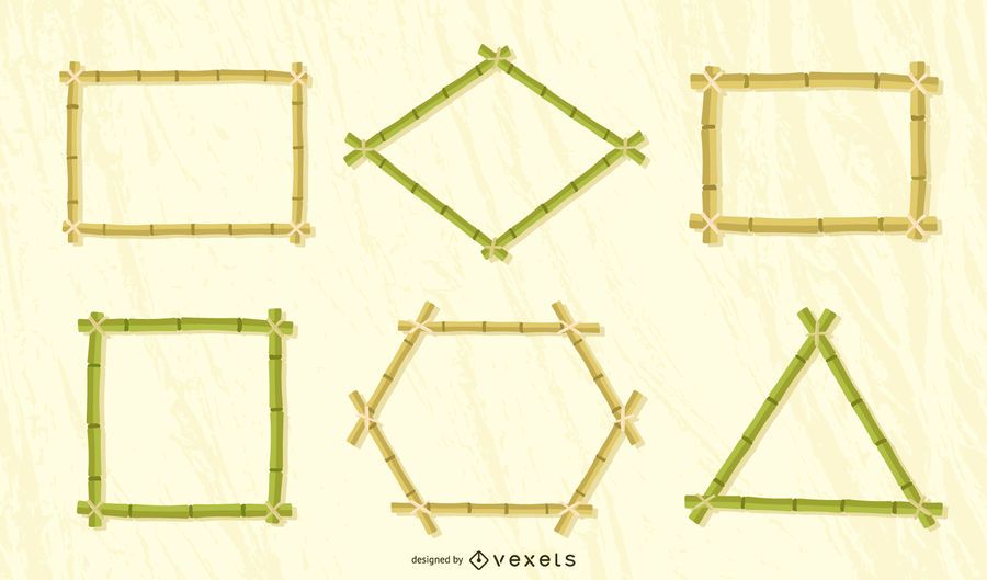 Bamboo frames vector set Bamboo frames vector set