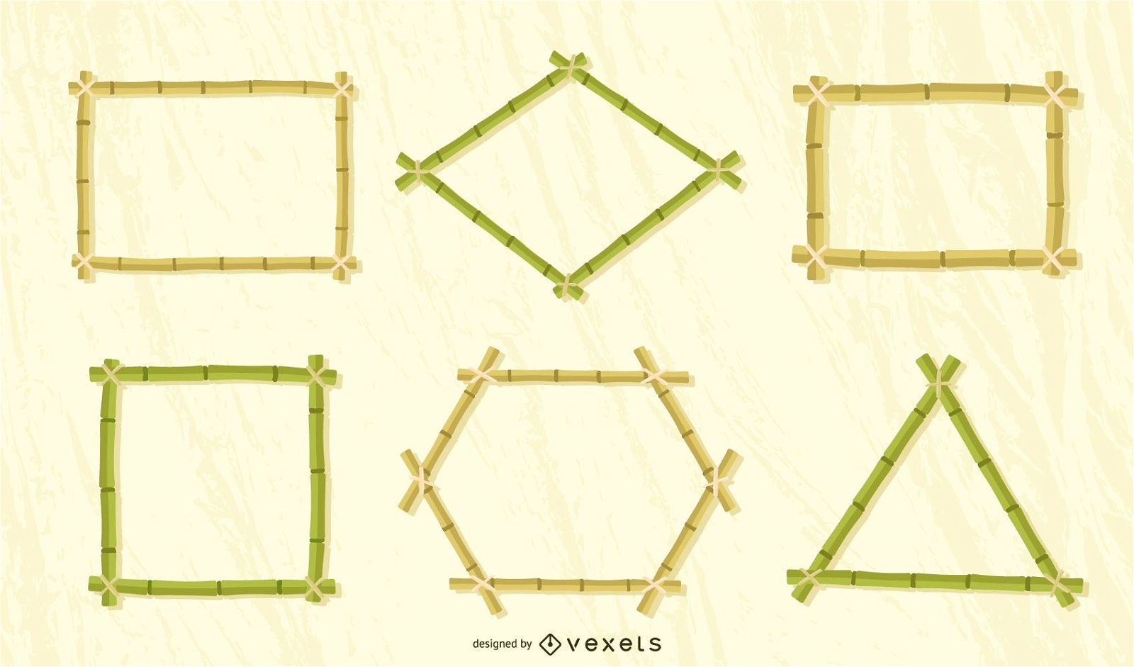 Bamboo frames vector set