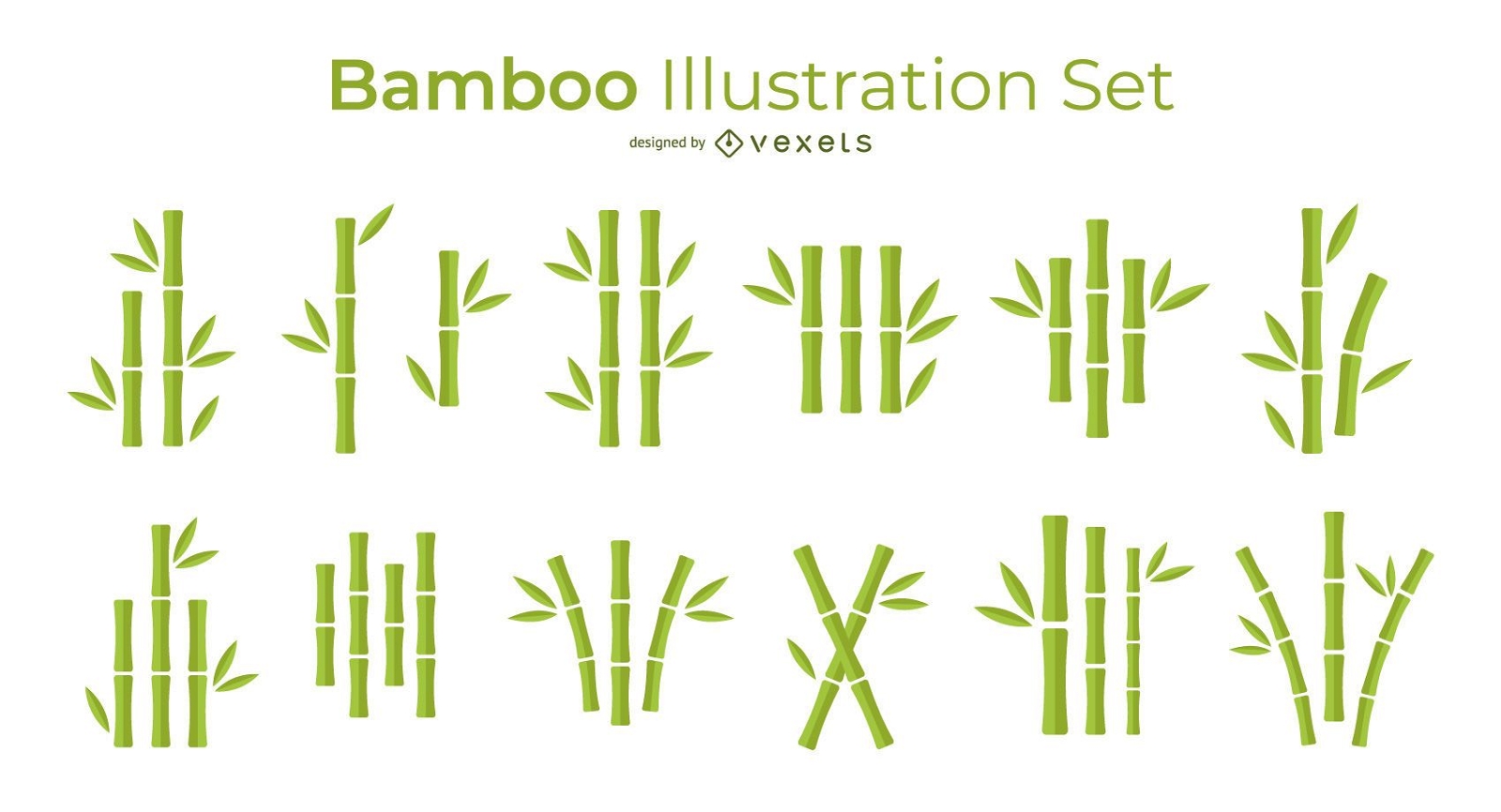 Bamboo simple vector set