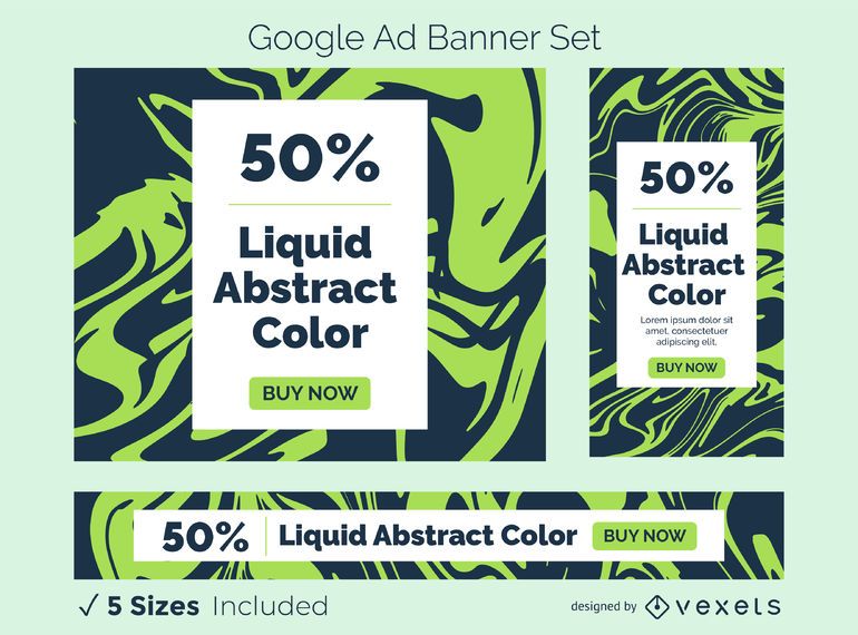 Liquid abstract ad banner set Liquid abstract ad banner set