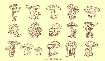 Stroke mushrooms collection Stroke mushrooms collection