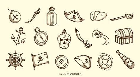 Colección duotono pirate elements Colección duotono pirate elements