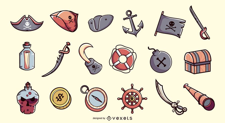 Pirate elements illustration collection Pirate elements illustration collection
